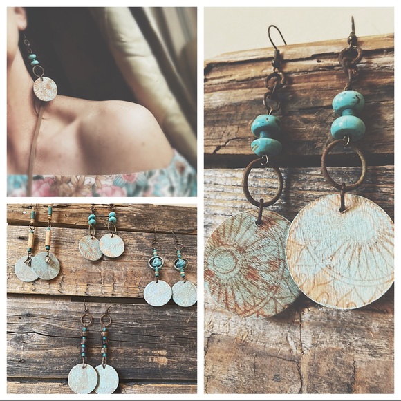 Henna Printed Dangles  A B C  / D is sold - Picture 11 of 17